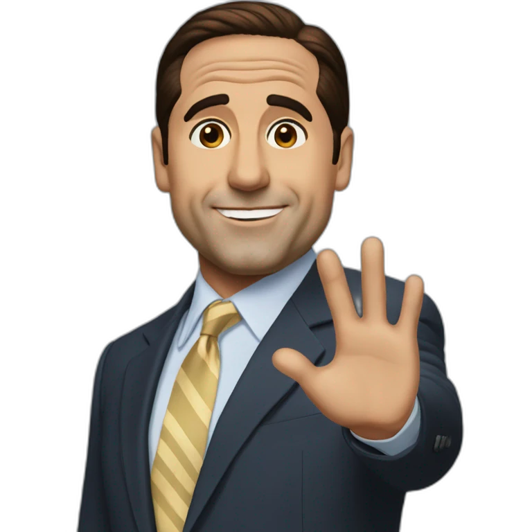 Michael scott waving emoji