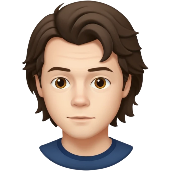 une personne joli, qui ressemble a harry styles de 3 quart  dans un rond  emoji