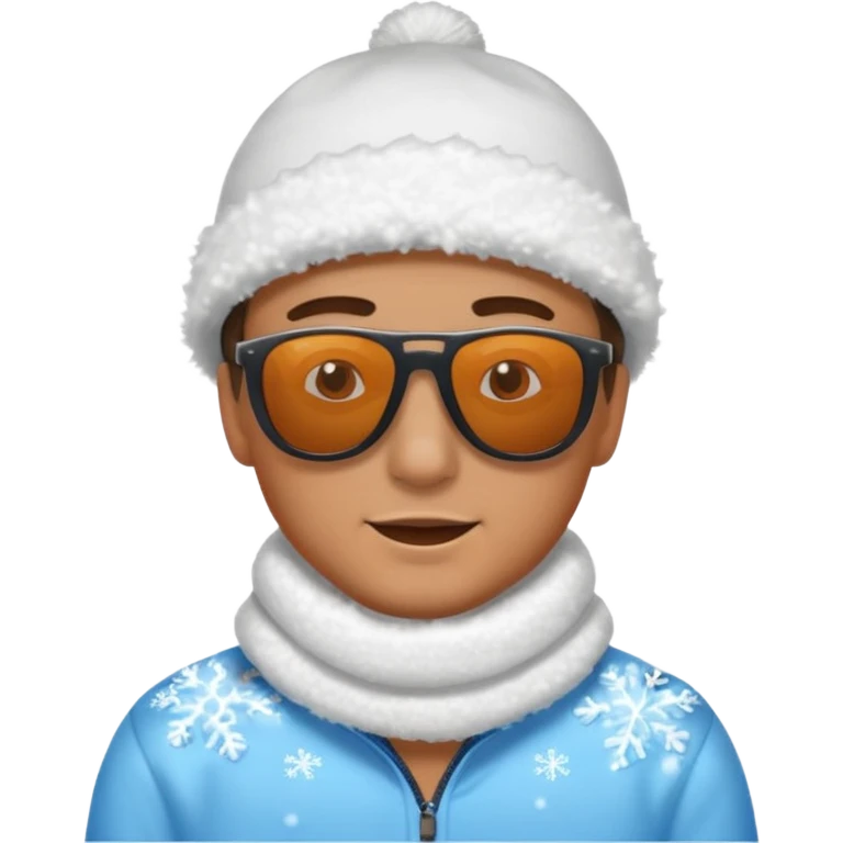 a man laying on snow and covered with snoo emoji