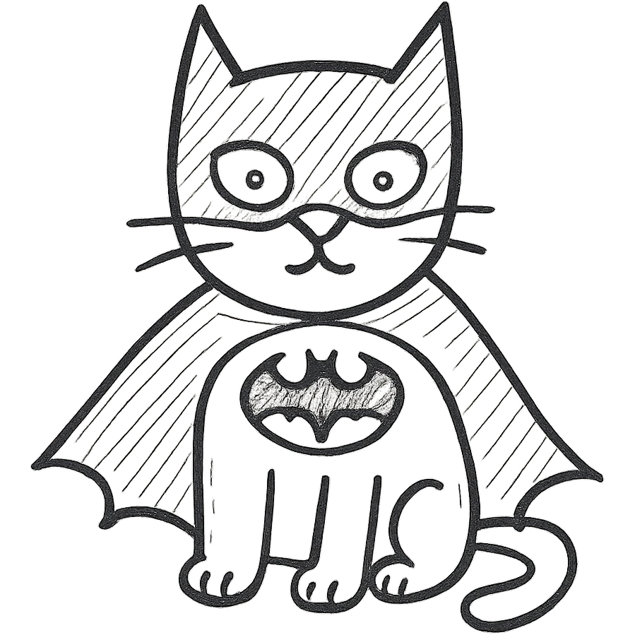 cat dressed as batman emoji