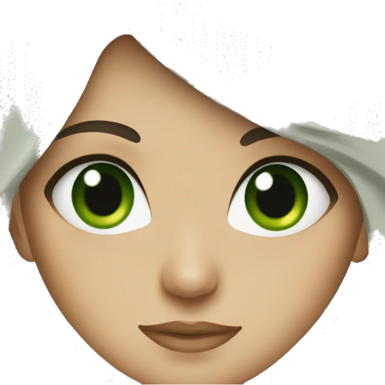 green eyed brunette emoji