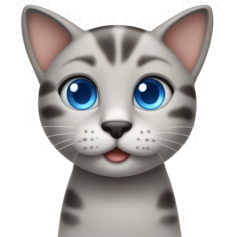 Make a cute cat with blue eyes  emoji