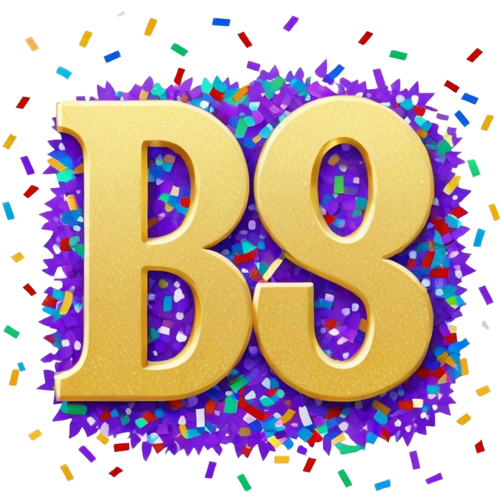 The word Dakota surrounded by confetti for 20 birthday emoji