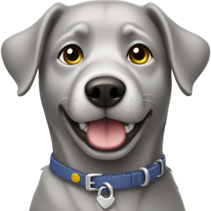 Grey dog with collar  emoji