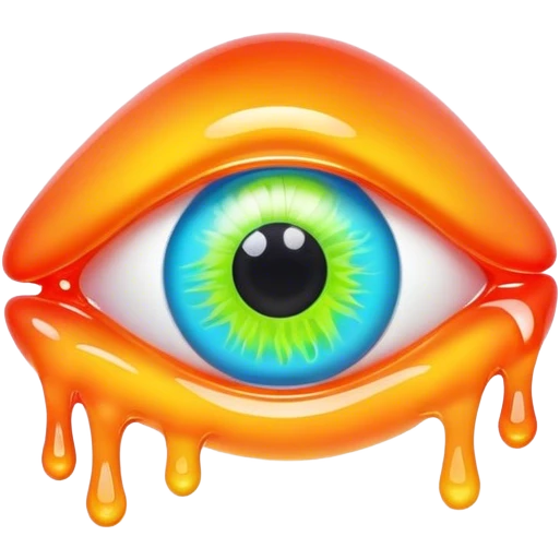 gummy neon melted eye emoji