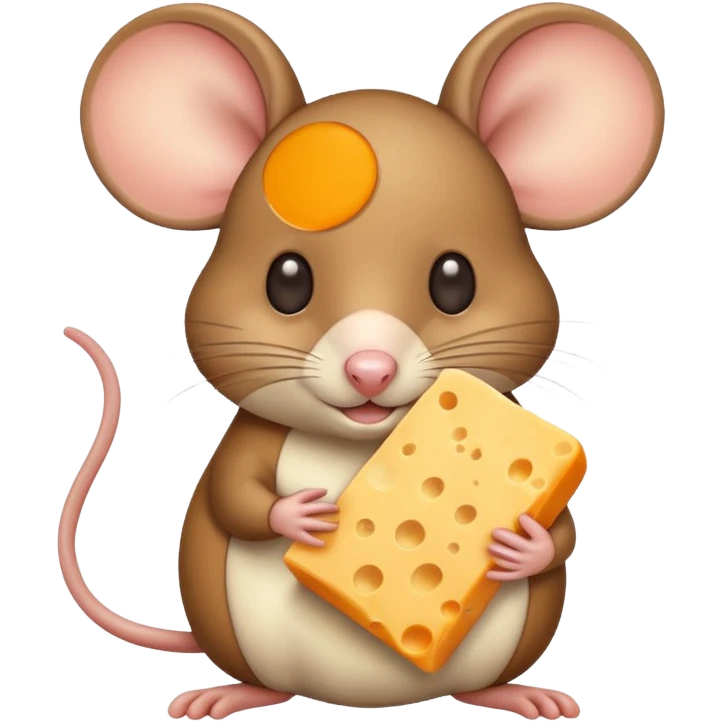 Mouse holding cheese emoji