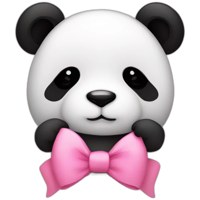 Panda sleeps with pink bow emoji