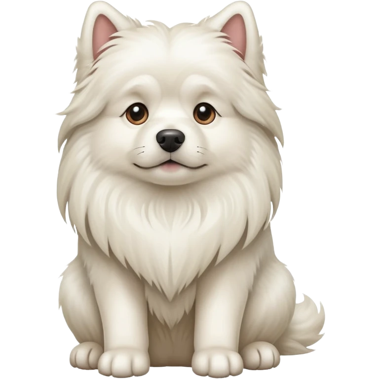 White long-haired dog sitting emoji