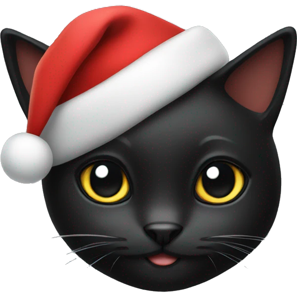 Black cat with Christmas hat  emoji