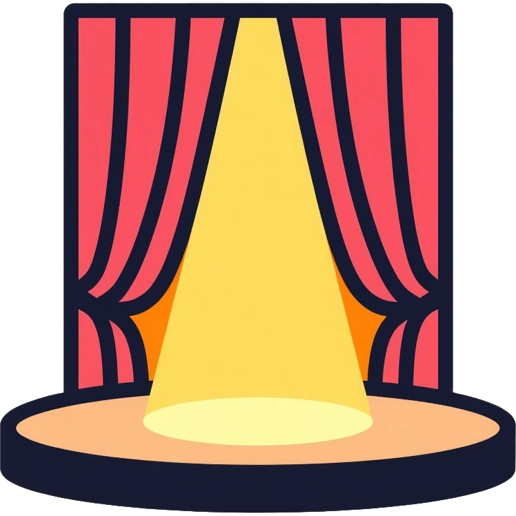theater stage spotlight with beam of light emoji