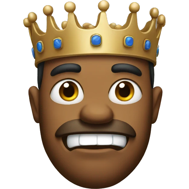 king with a crazy facial expression emoji