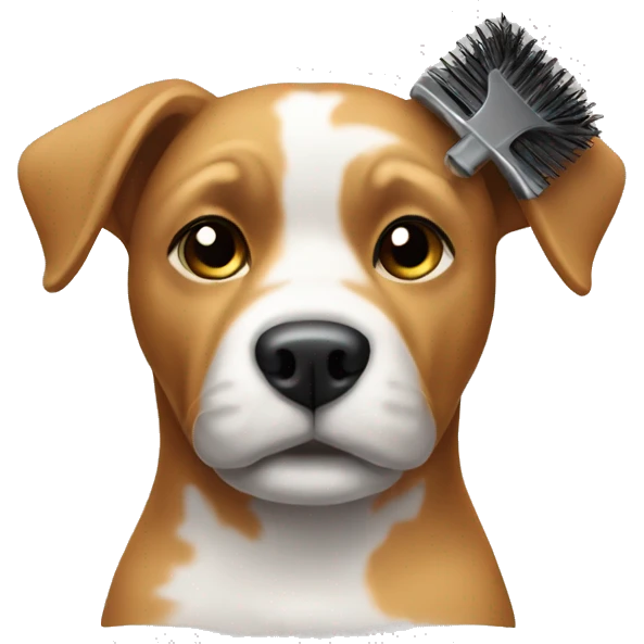 Holding dog grooming tools  emoji