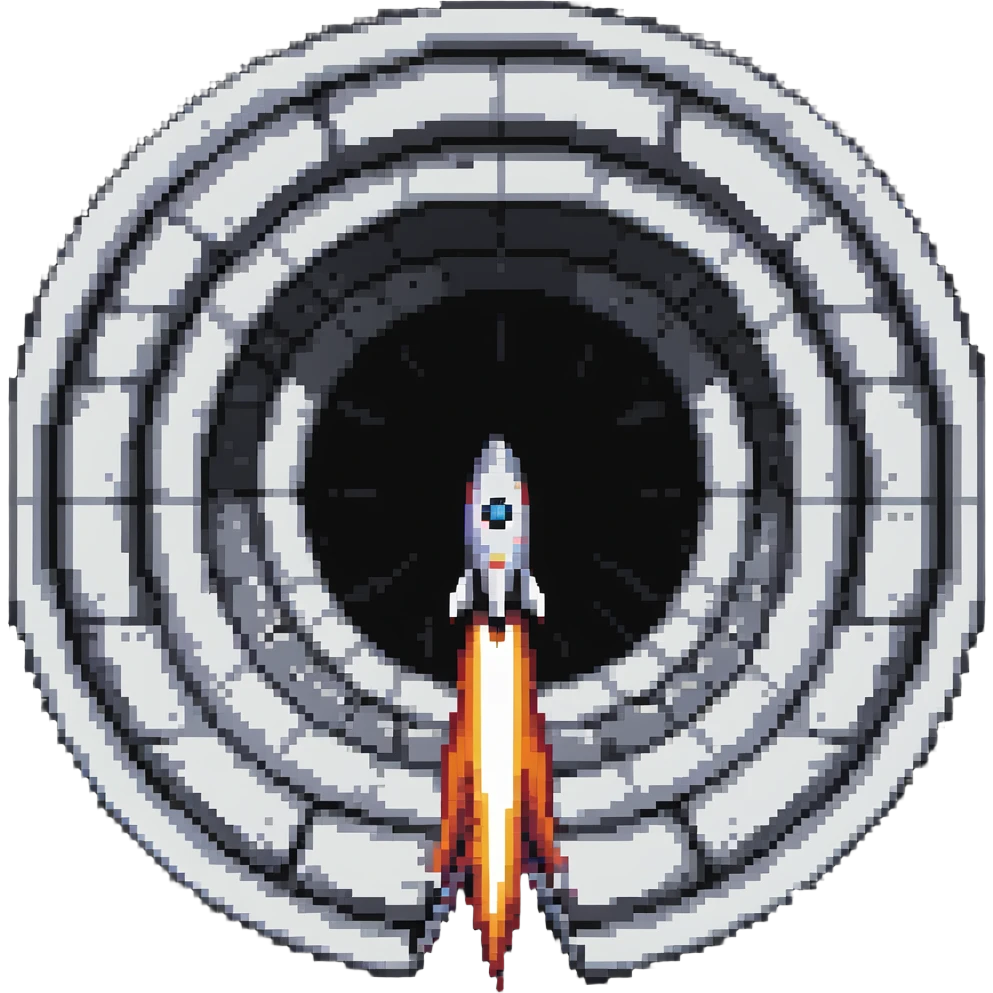 rocket entering a portal wormhole emoji