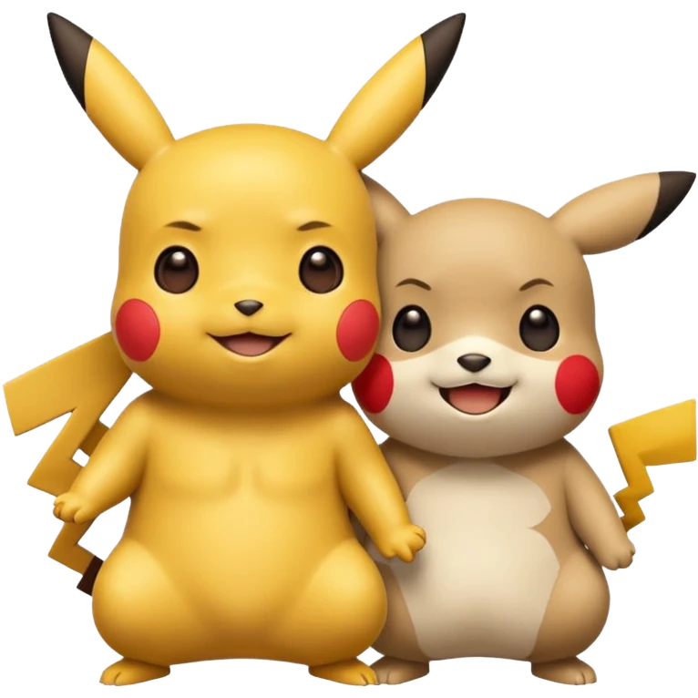 Pickachu with Kung fu panda po as friend  emoji