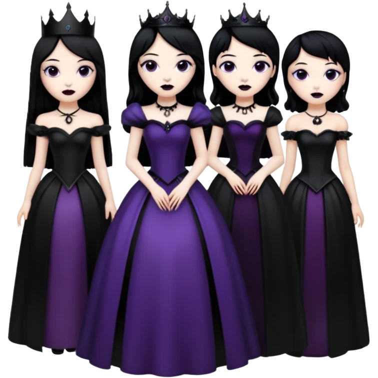 black haired goth princesses emoji