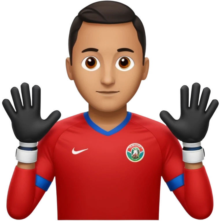 Keylor NavasK camisa roja de Costa Rica  y guantes de portero emoji
