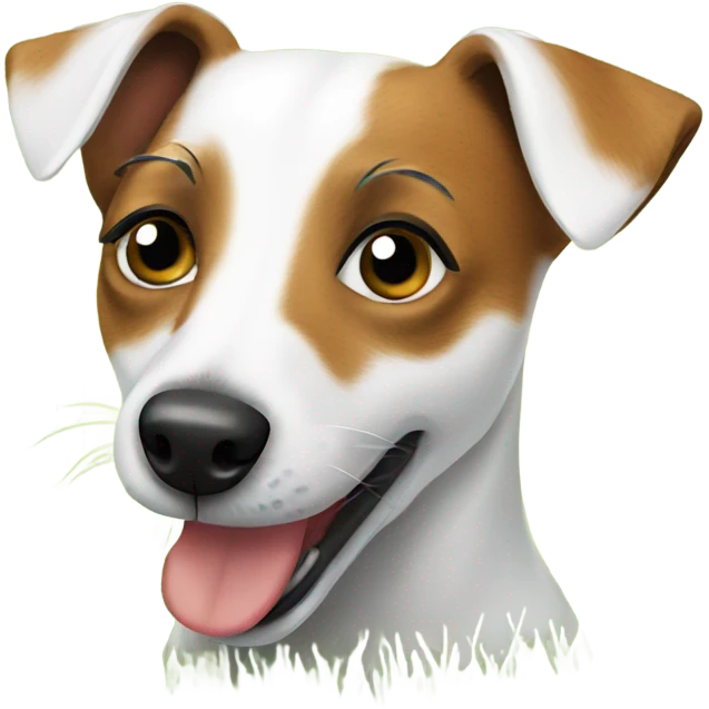 Jack Russell terrier enjoying the grass emoji
