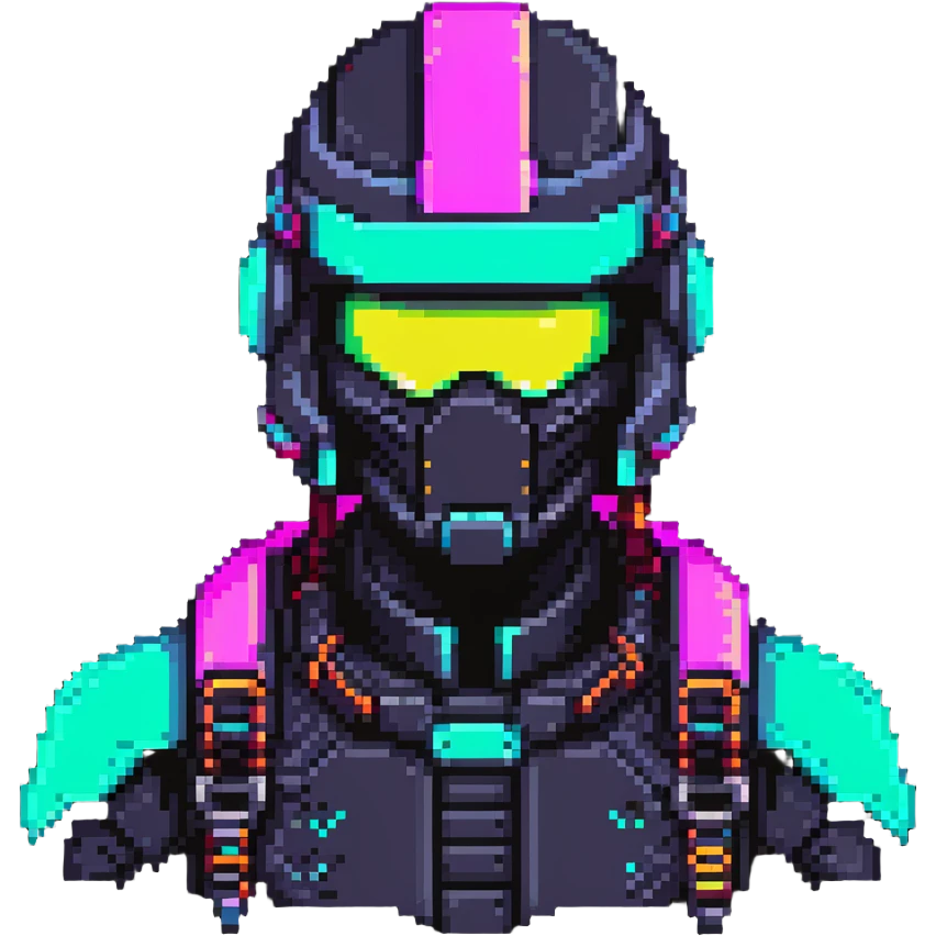 cyberpunk warrior with neon helmet emoji