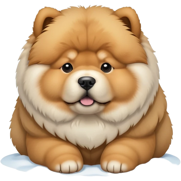 Chow chow puppy in the snow emoji