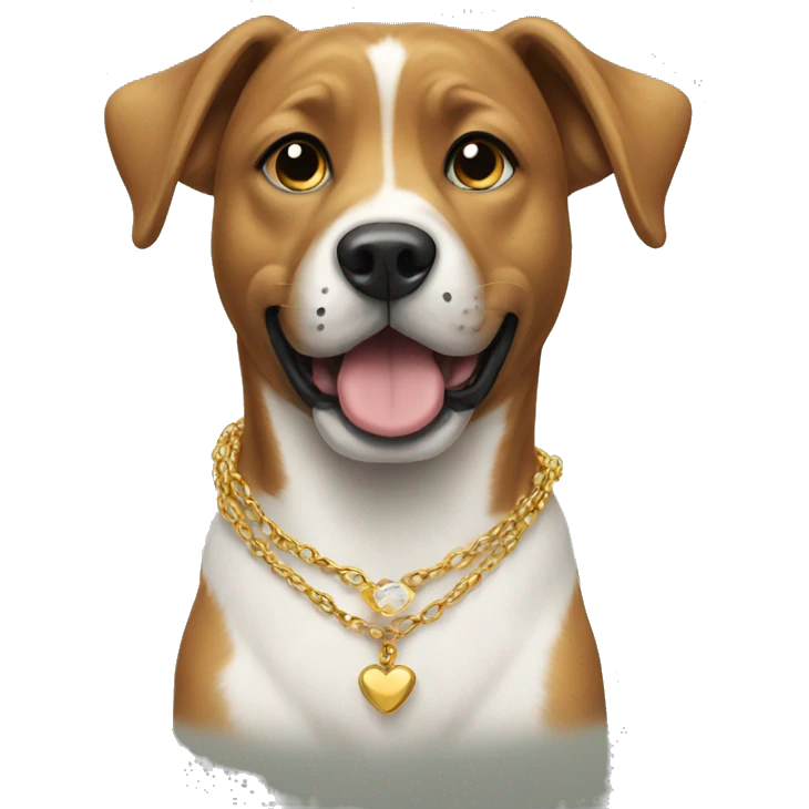 Dog wearing necklace emoji