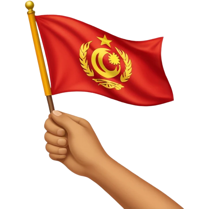 hand holding Galatasaray flag emoji with red and yellow flag emoji