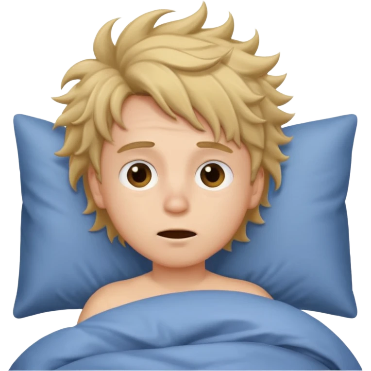 emoji- of a cute boy waking up in bed emoji