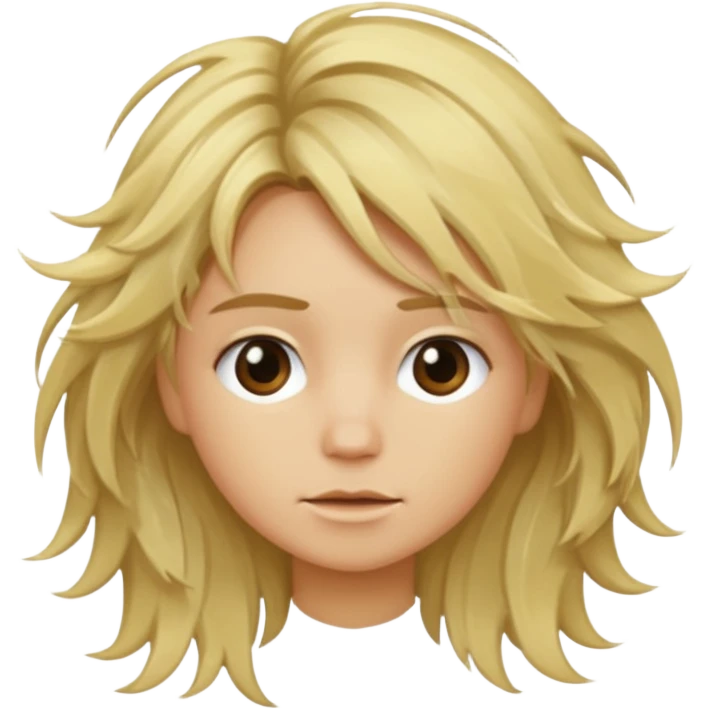 Blond messy hair emoji  emoji