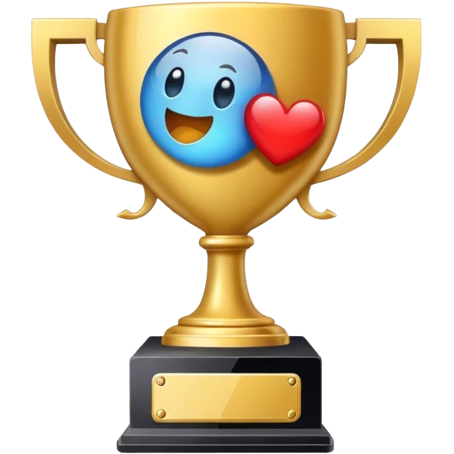 a trophy in a mobile phone emoji