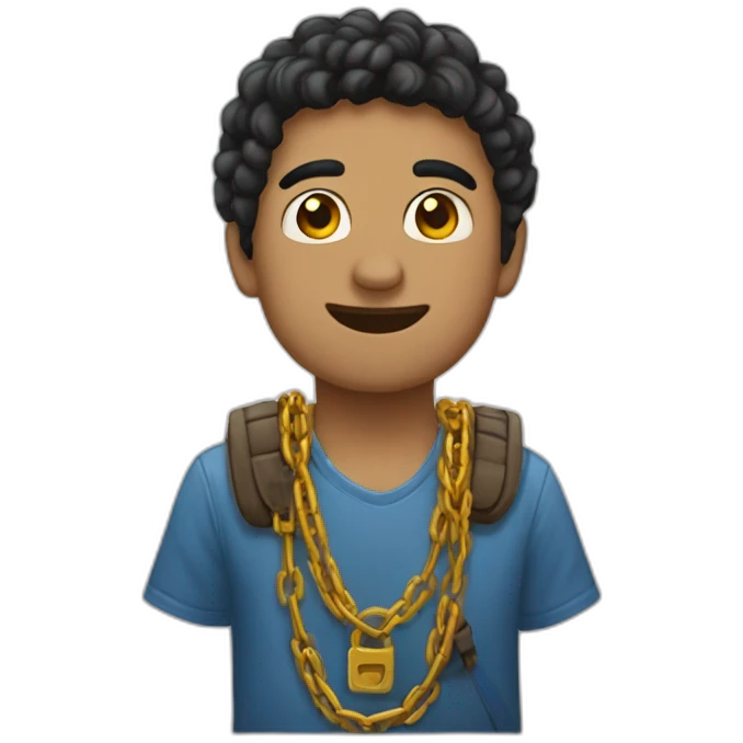 Chico con muchas cadenas emoji