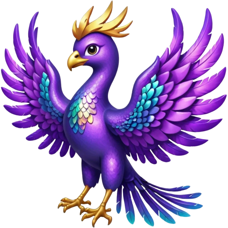 glitter purple phoenix emoji