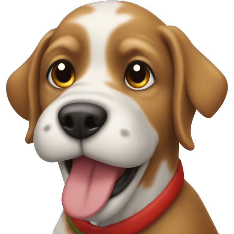 A Christmas dog  emoji