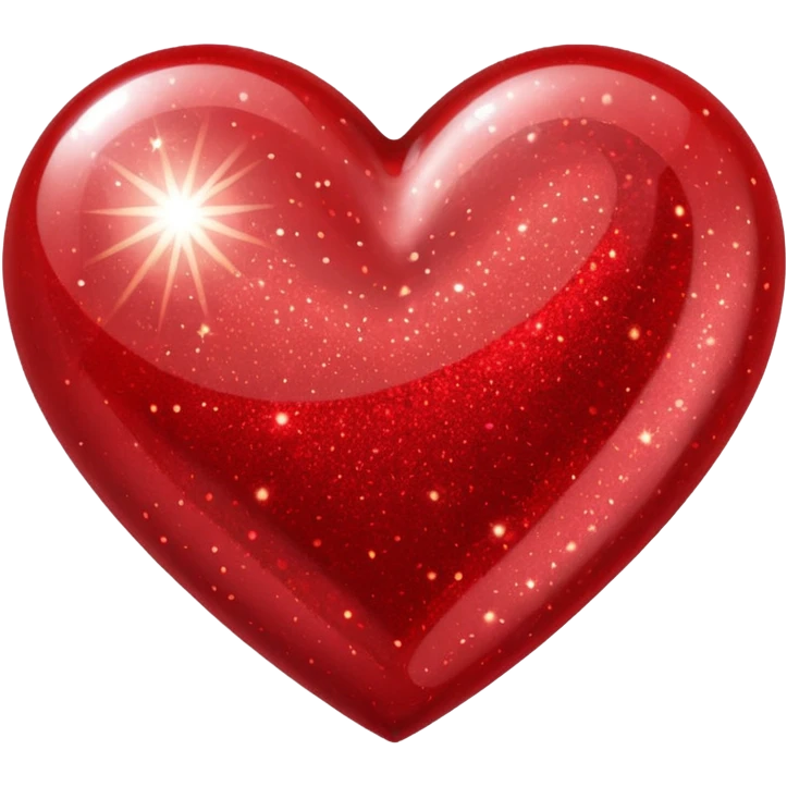 red glitter coração emoji