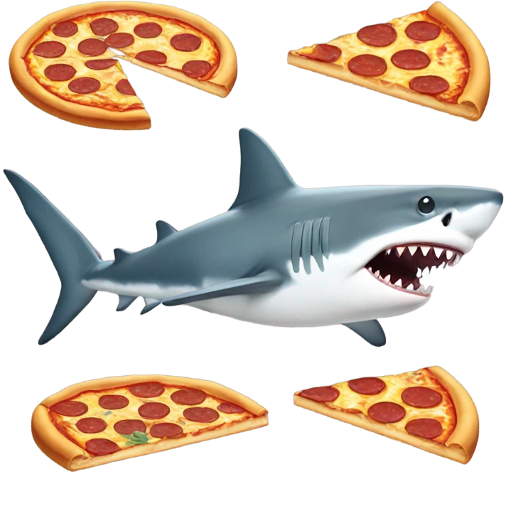 Shark eating pizza emoji