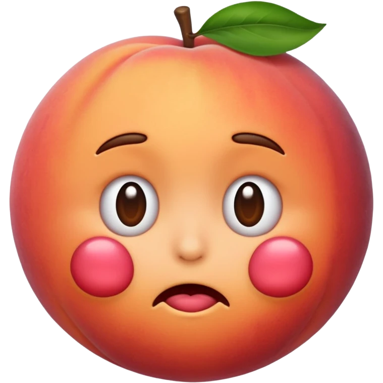 peach emoji with the facial expression and trembling lines of the shaking face emoji, as if the peach itself is shaking emoji