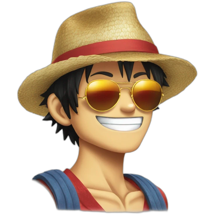 Monkey D luffy with sunglasses  emoji