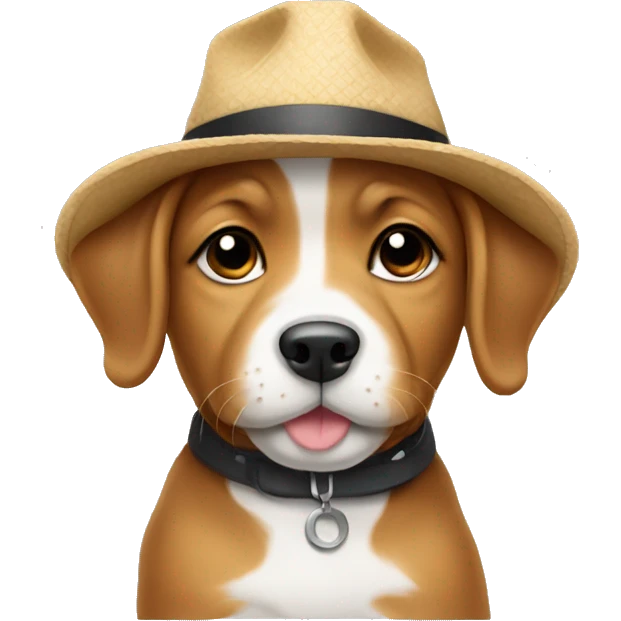 Puppy wearing hat emoji