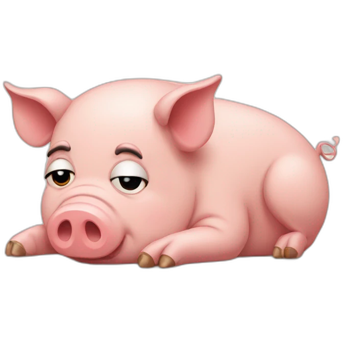 exhausted pig emoji