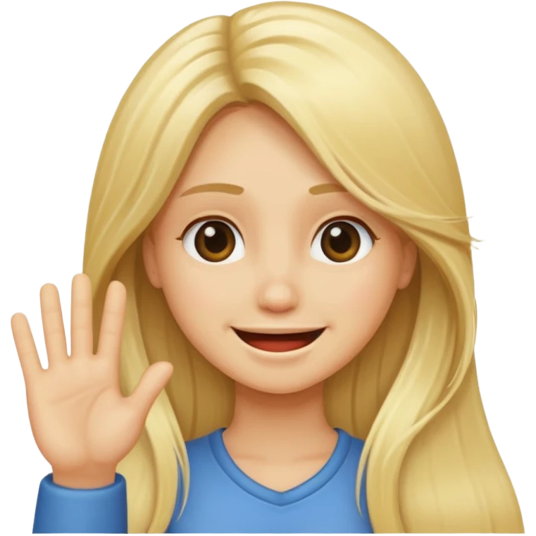 blonde female long hair saying stop smiling funny emoji
