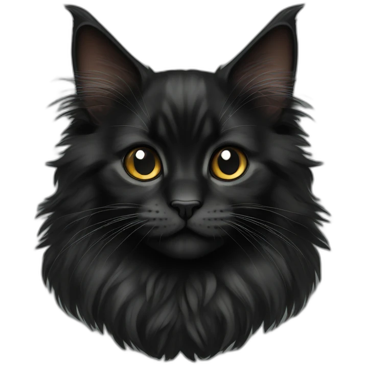black maine coon kitten emoji