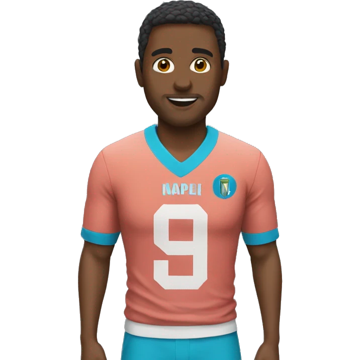 Man with naples shirt football emoji