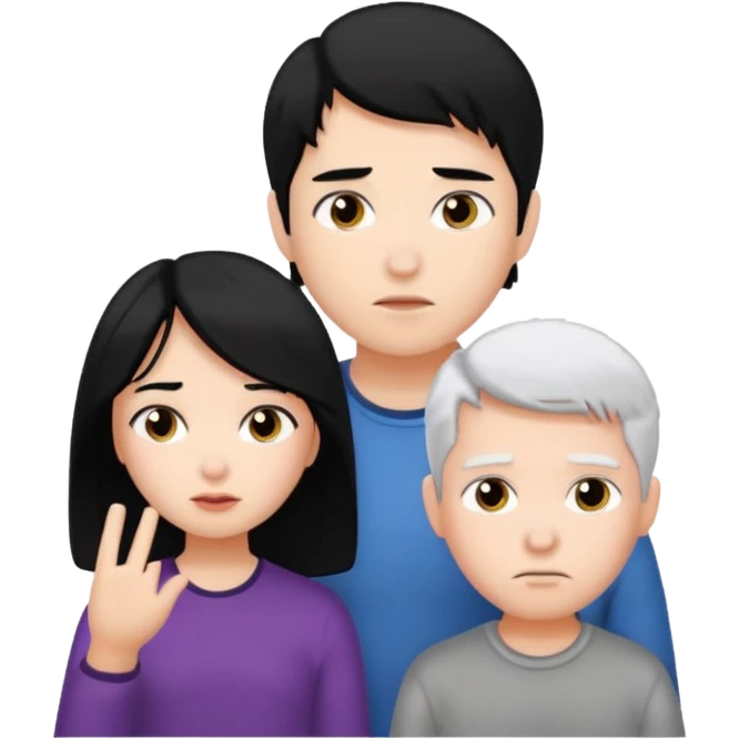 girl black hair ignore boy white hair emoji