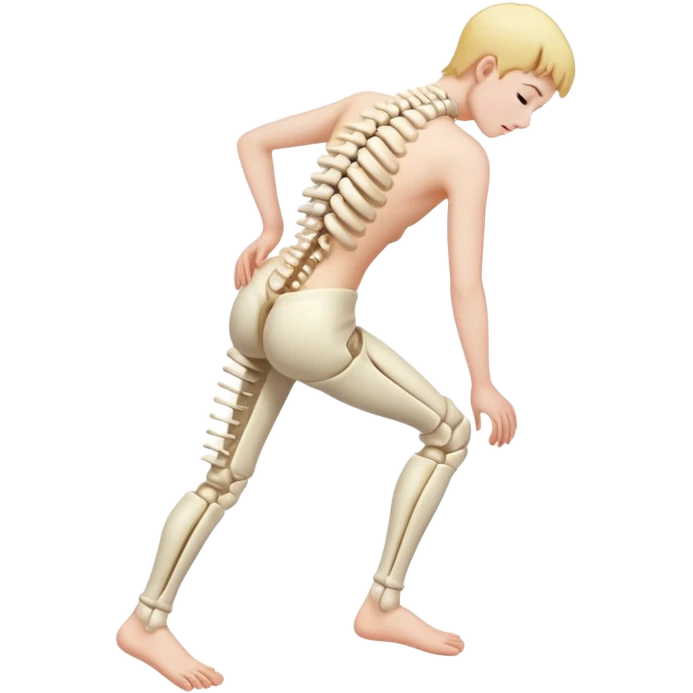 A person holding a spine with numb legs emoji