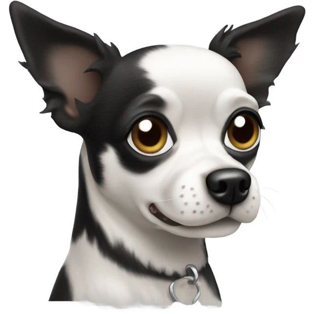 Black and white Chihuahuah poodle mix  emoji