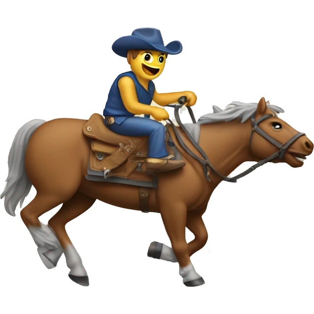 Buster bronco riding car emoji