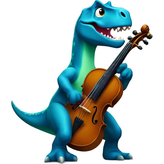 dinosaurio tocando el violín  emoji