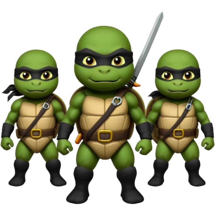 Teenage Mutant Ninja Turtles dressed in black ninja attire emoji