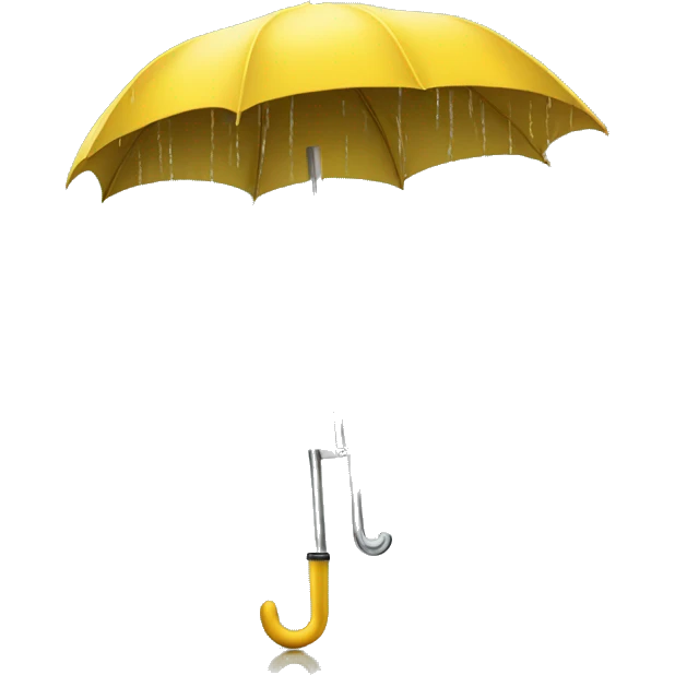 yellow umbrella in the rain emoji