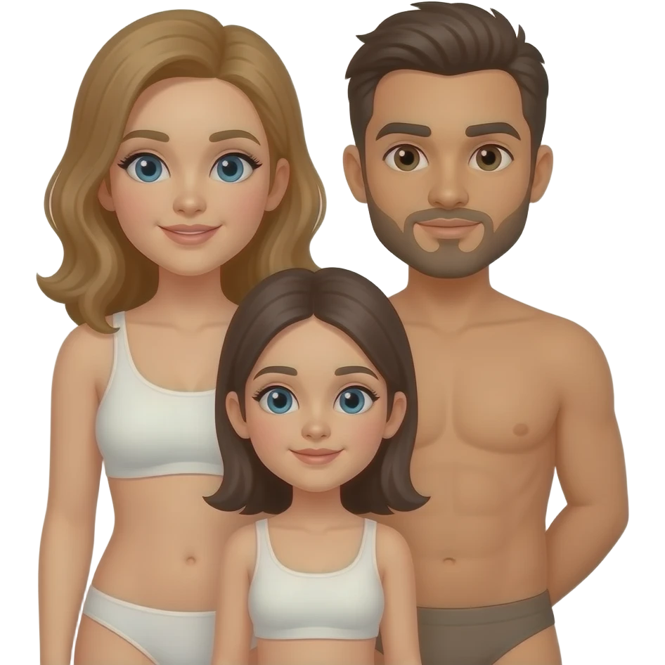Familia nudista emoji