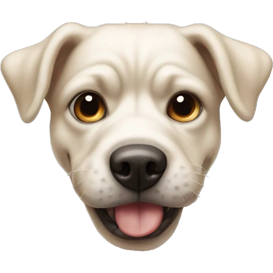 A super ugly dog that’s upside down on a rope emoji