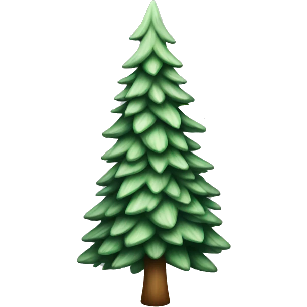  actual white fir christmas tree isolated.  emoji